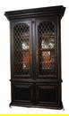 Marge Carson Monumental Black China Cabinet with Lighted Interior