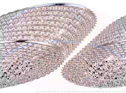Elegant Lighting Amelie Crystal Flush-Mount Ceiling Light 6H 20W 20D: Elegant Lighting Amelie Crystal Flush-Mount Ceiling Light 6H 20W 20D Illuminate your space with the Sophisticated Amelie Crystal Fixture, an exquisite flush-mount ceiling light that combines contempor