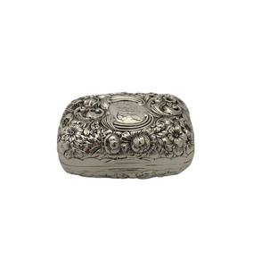 Antique Gorham 925 Sterling Silver Besamim Holder Box with Floral Repousse: Antique Gorham 925 Sterling Silver Besamim Holder Box with Floral Repousse This exquisite antique Gorham 925 sterling silver besamim holder is a stunning example of handmade craftsmanship. The box fea