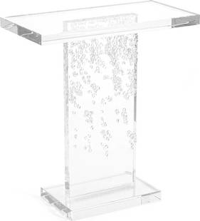 John-Richard Deruta Crystal Accent Table with Glass Beads 22H 10W 20D: John-Richard Deruta Crystal Accent Table with Glass Beads 22H 10W 20D This exquisite Deruta Crystal Table features elegant glass beads and a stunning design that enhances any decor. Crafted from cryst