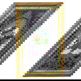 Vintage Neoclassical Floral Stained Glass Window 20th Century: Vintage Neoclassical Floral Stained Glass Window 20th Century This Vintage Neoclassical Style Floral Stained & Jeweled Glass Window features exquisite craftsmanship from the 20th century. The vibrant