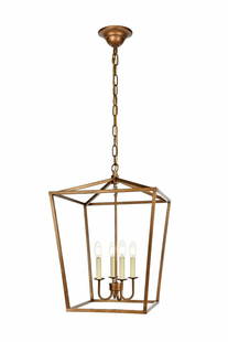 Maddox Vintage Gold Farmhouse Chandelier 4-Light Pendant: Maddox Vintage Gold Farmhouse Chandelier 4-Light Pendant Illuminate your space with this stunning Vintage Gold Farmhouse Chandelier, designed to enhance the charm of any dining room, kitchen, or livin