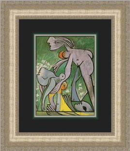 Pablo Picasso The Rescue Custom Framed Art Print 18 x 16: Pablo Picasso The Rescue Custom Framed Art Print 18 x 16 This custom framed print features the iconic artwork 'The Rescue' by Pablo Picasso, showcasing a captivating composition of nude figures in an