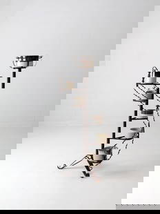 Vintage Wrought Iron Tiered Plant Stand with Metal Basket: Vintage Wrought Iron Tiered Plant Stand with Metal Basket This dreamy, vintage wrought iron plant stand is like a stairway to plant heaven! Featuring tiered steps for your little green friends to take