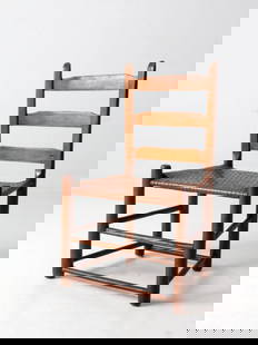 Antique Ladder Back Chair Herringbone Woven Seat 30 Inch: Antique Ladder Back Chair Herringbone Woven Seat 30 Inch This is an antique splint weave seat chair. The classic ladder back chair features a low herringbone woven caned seat. CONDITION. In good condi