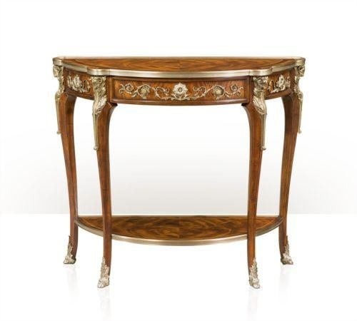 Theodore Alexander Mahogany Console Table with Brass Accents: Theodore Alexander Mahogany Console Table with Brass Accents This exquisite console table blends classic elegance with a vintage charm, meticulously crafted in a mahogany finish. Ideal for any entrywa