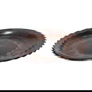 Mid Century Scandinavian Stoneware Charger 12.75 Brown: Mid Century Scandinavian Stoneware Charger 12.75 Brown This exquisite Mid Century Studio Art pottery charger features a classic brutalist earthen tone glaze finish, likely of Scandinavian origin from