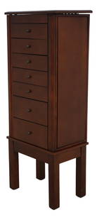 Elegant Modern Chippendale Style Wood Jewelry Chest Cabinet: Elegant Modern Chippendale Style Wood Jewelry Chest Cabinet This Modern Chippendale Style Jewelry Chest Cabinet combines classic aesthetics with practical storage. Featuring a felt-lined interior, it