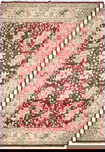 Handmade 6' x 7' Chobi Peshawar Zigler Area Rug in Natural Wool: Handmade 6' x 7' Chobi Peshawar Zigler Area Rug in Natural Wool Introducing the 6' x 7' Chobi Peshawar Zigler Rug, a stunning showcase of traditional craftsmanship made from 100% natural wool. Handwov