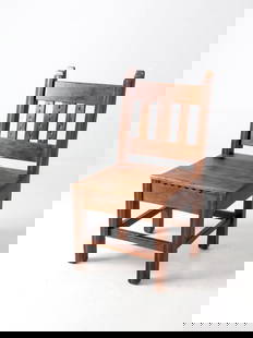 Vintage Mid Century Mission Chair Spanish Colonial Design 38" Tall: Vintage Mid Century Mission Chair Spanish Colonial Design 38" Tall This is a mid 20th century vintage Mission chair. The Spanish Colonial style wood chair features a slat wood back with etched floral