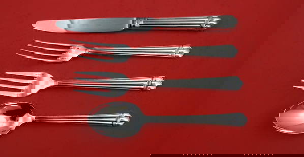 Christofle Aria Sterling Silver 4-Piece Place Setting: Christofle Aria Sterling Silver 4-Piece Place Setting Elevate your dining experience with this exquisite 4-piece place setting from the Aria pattern by Christofle. Crafted from high-quality sterling s