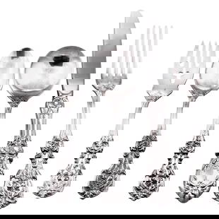 Francis I Flatware Set of 60, Sterling Silver: Francis I Flatware Set of 60, Sterling Silver Discover the elegance of the Francis I Flatware service for 12, crafted from high-quality Sterling Silver. This exquisite set, manufactured in 1907, showc