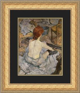 Henri De Toulouse-Lautrec La Toilette Custom Framed Print 21 x 19: Henri De Toulouse-Lautrec La Toilette Custom Framed Print 21 x 19 This stunning custom framed print features the iconic artwork 'La Toilette' by Henri de Toulouse-Lautrec, showcasing a nude figure in
