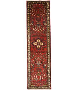 Handmade Vintage Oriental Runner Rug 2'5 x 9'7 Red Floral Wool: Handmade Vintage Oriental Runner Rug 2'5 x 9'7 Red Floral Wool Enhance your space with this Handmade Vintage Oriental Runner Rug, featuring a stunning red floral design that brings warmth and style to