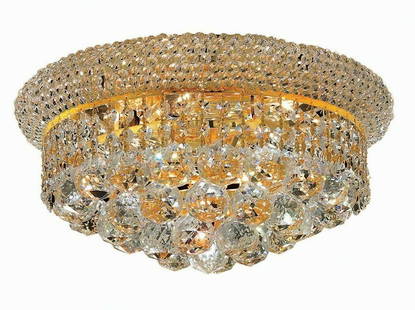 Artistry Lighting Primo 4-Light Gold Flush Mount Chandelier with Asfour Crystals: Artistry Lighting Primo 4-Light Gold Flush Mount Chandelier with Asfour Crystals Illuminate your space with this stunning 4-Light Flush Mount Chandelier featuring exquisite Asfour crystal accents that