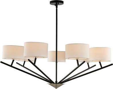 Tahoe 7-Light Pouf - Contemporary Gold Matte Black Finish: Tahoe 7-Light Pouf - Contemporary Gold Matte Black Finish Illuminate your space with the Tahoe Chandelier, a stunning blend of modern style and elegance. This 7-light fixture features six cylindrical