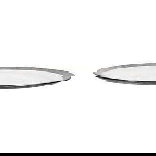 Dorothy Thorpe Large Mid Century Silver Rim Serving Plate 15.75": Dorothy Thorpe Large Mid Century Silver Rim Serving Plate 15.75" Large silver banded serving plate of clear glass with a generous silver rim at the outer edge. Hard to find the plates, especially hard
