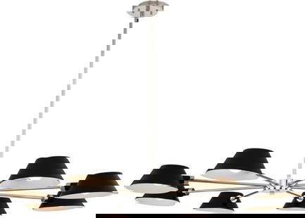 Kalco Bruno 8-Light Bowl Chandelier Matte Black Polished Nickel: Kalco Bruno 8-Light Bowl Chandelier Matte Black Polished Nickel Elevate your space with the Modern Elegance: Bruno 8 Light Chandelier, a stunning bowl chandelier that merges contemporary style with fu
