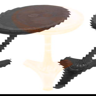 Ethan Allen Round Cherry Wood Pedestal Lamp Table 28": Ethan Allen Round Cherry Wood Pedestal Lamp Table 28" This elegant round pedestal lamp table by Ethan Allen is crafted from cherry wood and features beautiful inlays that enhance its decorative appeal