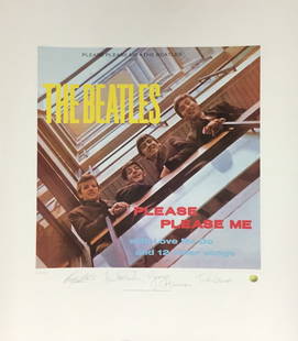 The Beatles Please Please Me Facsimile Signed Lithograph Limited Edition Art: The Beatles Please Please Me Facsimile Signed Lithograph Limited Edition Art Celebrate the iconic legacy of The Beatles with this stunning facsimile signed lithograph of the 'Please Please Me' album c