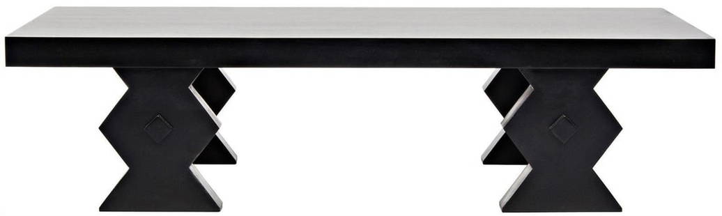 Elegant Noir Suzu Table Black Mahogany 70x38 Transitional Style: Elegant Noir Suzu Table Black Mahogany 70x38 Transitional Style The Traditional Suzu Table is a stunning piece crafted from mahogany veneer, finished with a hand-rubbed black for a sophisticated look.
