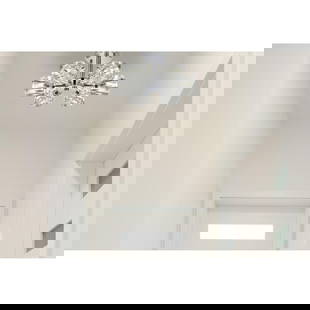 Lyra 14" Flush Mount Chandelier 6 Light Chrome with Crystal Shades: Lyra 14" Flush Mount Chandelier 6 Light Chrome with Crystal Shades Elevate your home decor with the Lyra 14-inch Flush Mount Chandelier, a stunning blend of modern elegance and practical design. This