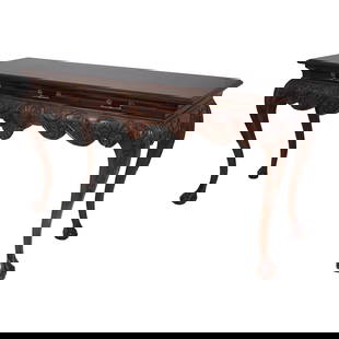 Lincoln Gerard Chippendale Mahogany Console Table 65x22x36.5: Lincoln Gerard Chippendale Mahogany Console Table 65x22x36.5 This exquisite Lincoln Gerard Mahogany Ball & Claw Console Table showcases high-quality craftsmanship and timeless design. Featuring a Chip