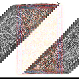 Early 20th Century Persian Hand-Woven Wool Rug 34 x 49 in: Early 20th Century Persian Hand-Woven Wool Rug 34 x 49 in This Distressed Persian Vintage Throw Rug showcases the exquisite craftsmanship of the Early 20th Century with a captivating Aesthetic Movemen