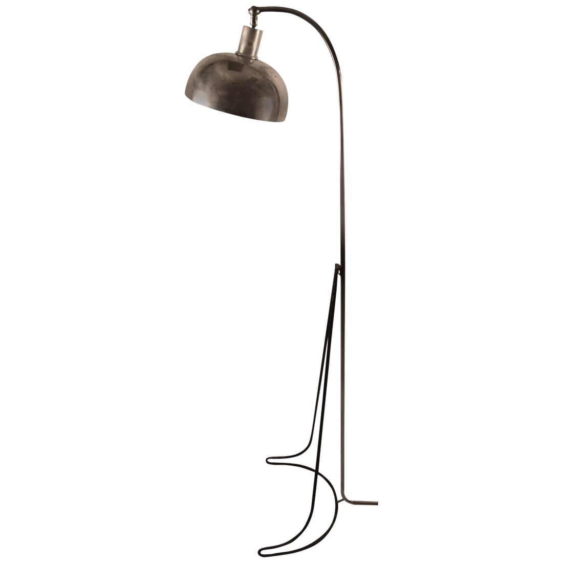 1930s Gilbert Rohde Floor Lamp Mutual Sunset Art Deco Chocolate Aluminum Chrome 55": 1930s Gilbert Rohde Floor Lamp Mutual Sunset Art Deco Chocolate Aluminum Chrome 55" This 1930s Rohde Floor Lamp, designed by Gilbert Rohde for the Mutual Sunset Lamp Company, is a rare and iconic piec