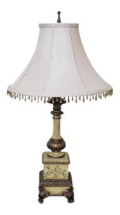 Wildwood Accents Beige Paint Decorated Table Lamp 30" Tall: Wildwood Accents Beige Paint Decorated Table Lamp 30" Tall Enhance your home decor with this exquisite Wildwood Accents Paint Decorated Lamp. Featuring a charming beige paint finish, this table lamp s