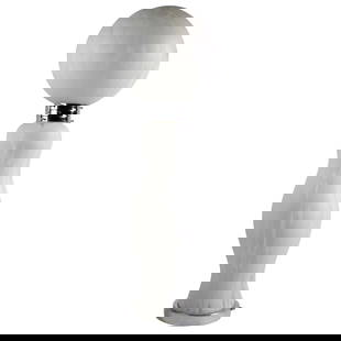 Carlo Nason Mazzega Cumulus Glass Lamp 12 x 12 x 41 White Chrome: Carlo Nason Mazzega Cumulus Glass Lamp 12 x 12 x 41 White Chrome This striking Cumulus Glass Totem Lamp, designed by Carlo Nason for Mazzega, showcases a significant piece of Italian lighting design.