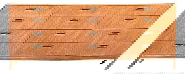 Mid-Century Modern 12 Drawer Dresser by American of Martinsville: Mid-Century Modern 12 Drawer Dresser by American of Martinsville Introducing a stunning mid-century modern dresser from American of Martinsville, a true statement piece that combines sleek lines with