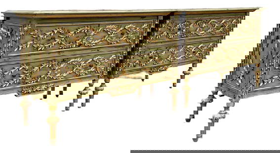 Exquisite Pair of Vintage Regency Gilt Tipped Commodes: Exquisite Pair of Vintage Regency Gilt Tipped Commodes Transform your living space with this exquisite pair of vintage Regency gilt-tipped commodes, showcasing a blend of classic style and luxurious d