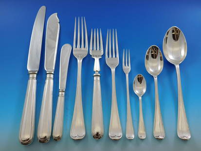 James Robinson Thread Edge Sterling Silver Flatware Set 84 Pieces with Storage Chest: James Robinson Thread Edge Sterling Silver Flatware Set 84 Pieces with Storage Chest Discover the elegance of the Thread Edge Sterling Silver Flatware Dinner Service by James Robinson, a stunning coll