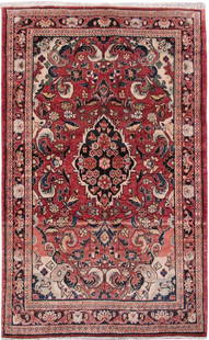 Elegant 4.2 x 6.9 Red Persian Hamadan Area Rug Handwoven in Iran: Elegant 4.2 x 6.9 Red Persian Hamadan Area Rug Handwoven in Iran Introducing the exquisite 4.2 x 6.9 Red Persian Hamadan Rug, a stunning embodiment of Persian craftsmanship. Handwoven by skilled artis