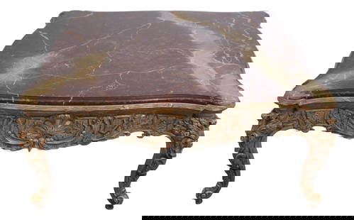 Elegant French Faux Marble Coffee Table Antique Gold Finish 50x50: Elegant French Faux Marble Coffee Table Antique Gold Finish 50x50 This stunning French style coffee cocktail table features a beautifully painted faux marble top and an impressive ornate wood carved b