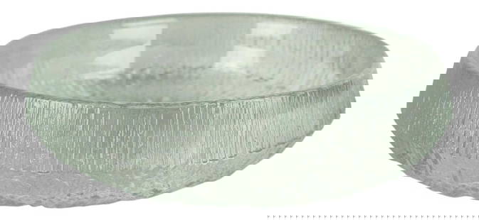 Tapio Wirkkala Ittala Lunaria Ice Block Bowl 11.5" Art Glass Centerpiece: Tapio Wirkkala Ittala Lunaria Ice Block Bowl 11.5" Art Glass Centerpiece Nice center bowl designed by Tapio Wirkkala for Ittala. Clear glass with textured ice surface. Original clean and undamaged con