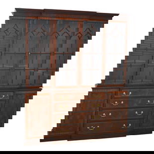 Henkel Harris Model 2372 Mahogany Breakfront China Cabinet 72 x 17.5 x 86.5 Lighted Interior: Henkel Harris Model 2372 Mahogany Breakfront China Cabinet 72 x 17.5 x 86.5 Lighted Interior Discover the elegance of this Henkel Harris Model 2372 4 Door Mahogany Breakfront China Cabinet, crafted ar