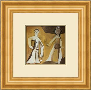 Pablo Picasso Couple Custom Framed Surrealist Print 19x19: Pablo Picasso Couple Custom Framed Surrealist Print 19x19 This stunning custom framed print features the iconic work 'Couple' by Pablo Picasso, showcasing a captivating surrealist style. Measuring 19