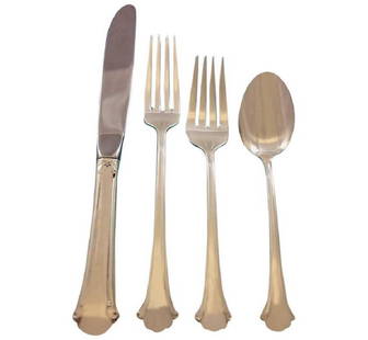 Towle Chippendale Sterling Silver Flatware Set 24 Pieces with Caddy: Towle Chippendale Sterling Silver Flatware Set 24 Pieces with Caddy Discover the timeless elegance of the Chippendale Sterling Silver Flatware Set by Towle. This exquisite 24-piece set, crafted from h