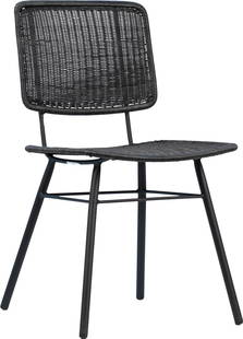 Aster Black Powder Coated Outdoor Dining Chair 32H 20W 21D: Aster Black Powder Coated Outdoor Dining Chair 32H 20W 21D Enhance your outdoor space with this stylish weather-resistant patio chair, perfect for dining or relaxing. Designed with a durable metal fra