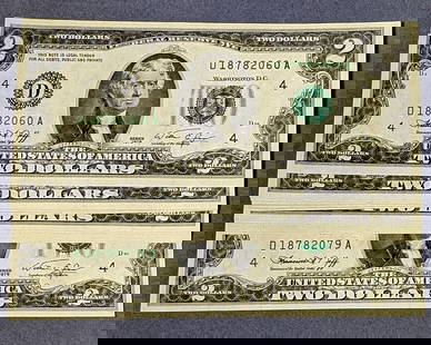 1976 Cleveland $2 Federal Reserve Notes Lot of 20 Uncirculated CU: 1976 Cleveland $2 Federal Reserve Notes Lot of 20 Uncirculated CU This listing features a lot of 20 uncirculated $2 Federal Reserve Notes from the Cleveland district, dated 1976, all graded as Choice