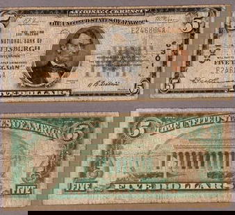 1929 T-1 $5 National Bank Note Mellon Pittsburgh PA Very Good: 1929 T-1 $5 National Bank Note Mellon Pittsburgh PA Very Good This $5 National Bank Note from Mellon National Bank, Pittsburgh, PA, is a noteworthy collectible from the year 1929 (Type T-1). It is cla
