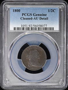 1800 Draped Bust Half Cent Certified PCGS AU Details: 1800 Draped Bust Half Cent Certified PCGS AU Details This 1800 Draped Bust Half Cent is certified by PCGS with certification number 56058077. The coin, minted in Philadelphia, is classified as uncircu