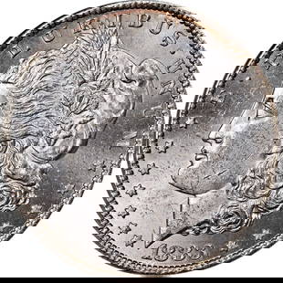 1883-CC Morgan Silver Dollar ANACS MS62 Uncirculated Silver Coin: 1883-CC Morgan Silver Dollar ANACS MS62 Uncirculated Silver Coin This 1883-CC Morgan Silver Dollar features an uncirculated grade of MS62, certified by ANACS. It showcases a nice eye appeal and a well