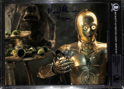 Richard Robinson Signed Star Wars 8x10 Photo Auto 10 Beckett: Richard Robinson Signed Star Wars 8x10 Photo Auto 10 Beckett This is an autographed 8x10 photograph of actor Richard Robinson, featuring his inscription "Yassem" from Star Wars. The autograph has been
