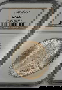 1883-O NGC MS-64 Morgan Silver Dollar Uncirculated Nicely Toned: 1883-O NGC MS-64 Morgan Silver Dollar Uncirculated Nicely Toned This stunning 1883-O Morgan Silver Dollar features an uncirculated grade of MS 64, certified by NGC. Minted in New Orleans, this coin sh