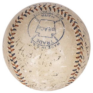 1912 Boston Red Sox World Series Signed Baseball JSA 23 Signatures: 1912 Boston Red Sox World Series Signed Baseball JSA 23 Signatures This historic 1912 Boston Red Sox World Series Champions baseball is a remarkable piece of sports memorabilia. Signed by 23 members o