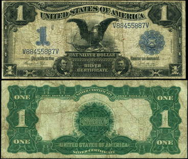 1899 $1 Fine Circulated Silver Certificate Uncertified: 1899 $1 Fine Circulated Silver Certificate Uncertified This 1899 $1 Silver Certificate is a noteworthy piece of currency history. It is classified as circulated and graded as Fine, showcasing its pre-