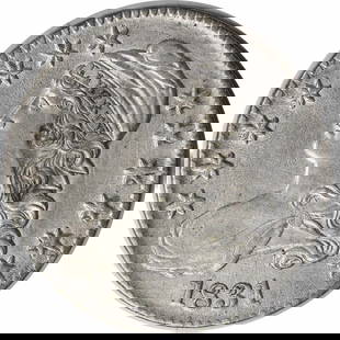 1831 Bust Half Dollar AU John Reich Design Uncertified: 1831 Bust Half Dollar AU John Reich Design Uncertified This 1831 Bust Half Dollar is a beautiful representation of early American coinage, featuring a design by John Reich. The coin is in AU (About Un